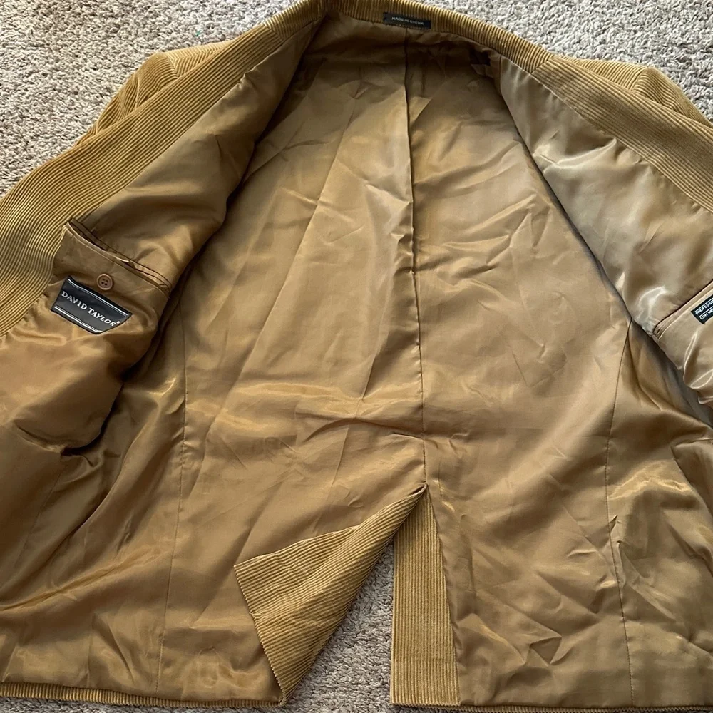 VTG David Taylor Tan Corduroy Blazer Sport Coat- 44S